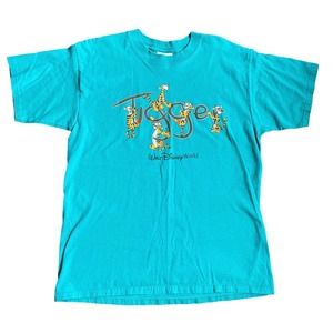 Vintage Walt Disney World Tigger Teal Shirt Medium